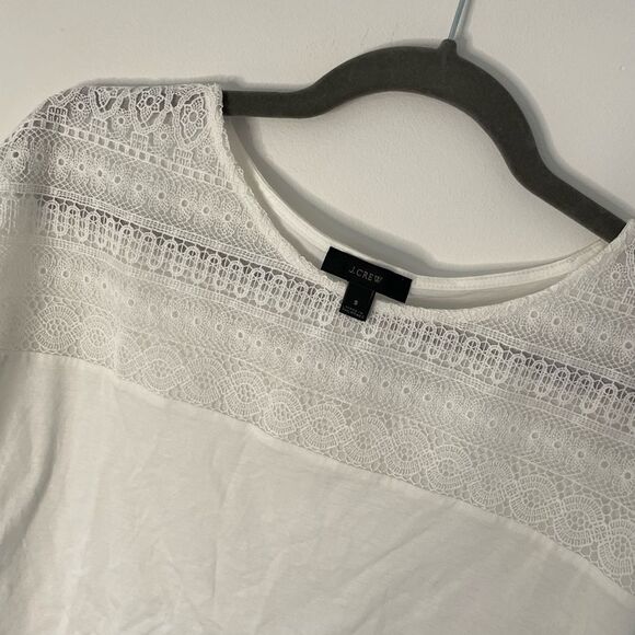 J Crew Women's Size S Lace Front Cotton Top - Picture 5 of 5